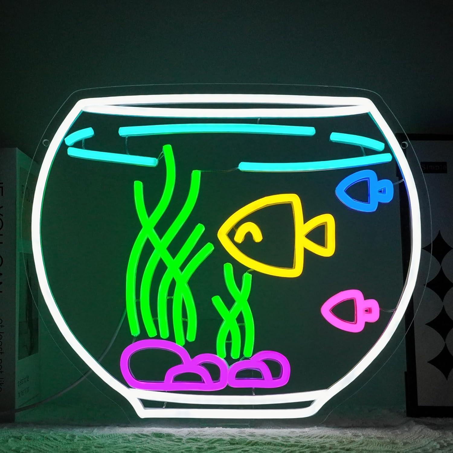 Aquarium - Enseigne néon pour aquarium, lumière LED
